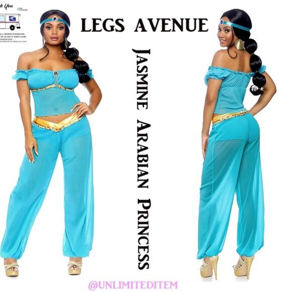 Jasmine Arabian Princess Costume & Wig Combo Sets🆕SHIPS FAST😮‍💨⚡🚚 - Picture 1 of 15